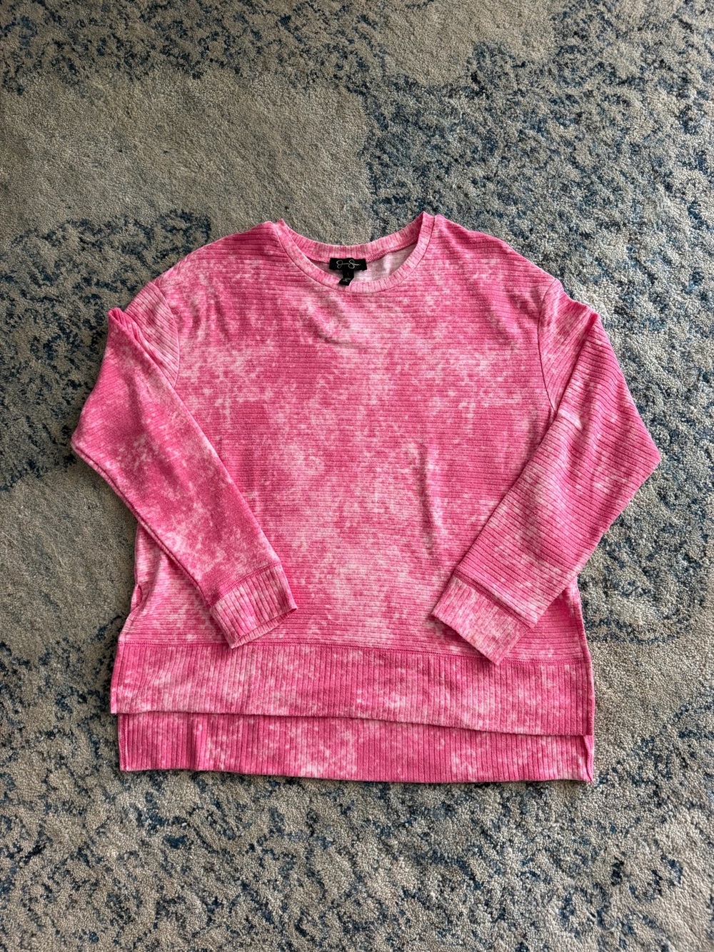 Jessica Simpson Pink Mineral Wash Crewneck Sweater